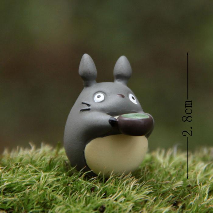 Cute Cartoon Tea Drinking Totoro Mini Model For Micro Landscape Prop Decoration