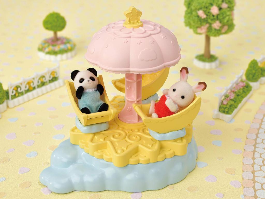 Sylvanian Families Yuenchi Play Equipment Carousel ST Mark Certification 3 Years Old and Up Toy Dollhouse Sylvanian Families EPOCH [Star