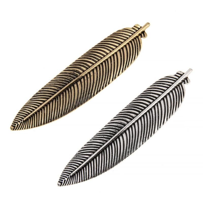 Винтажная заколка для волос в форме листа для женщин, модные заколки для волос для боковой челки, металлическая заколка для волос в виде листа, инструмент для укладки волос