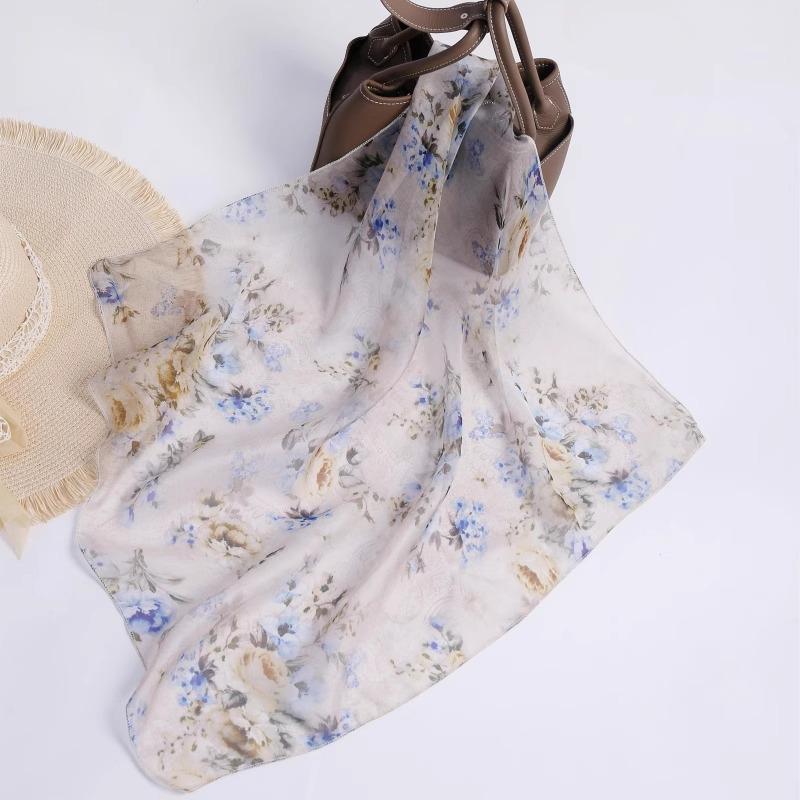 Шелковый платок из шелка тутового дерева, маленький квадратный, шелковый шарф, шарф для весны и лета, тонкий марлевый шарф, шарф двойного назначения, защита шеи для мамы, женский