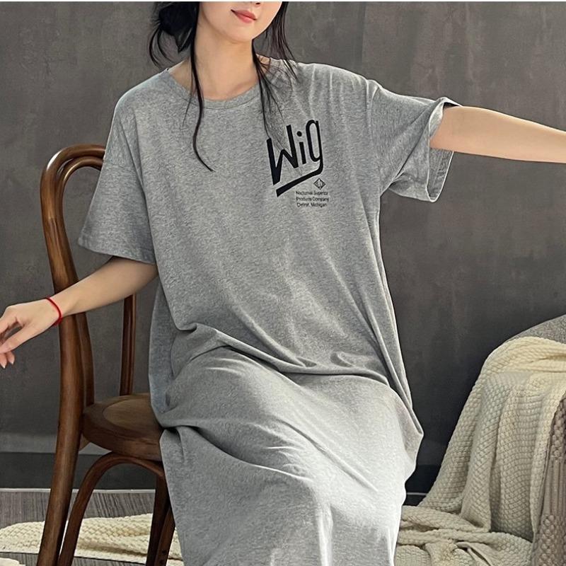 Женское платье с буквенным принтом больших размеров, свободное повседневное платье больших размеров, утягивающее, длинное выше колена, футболка-платье