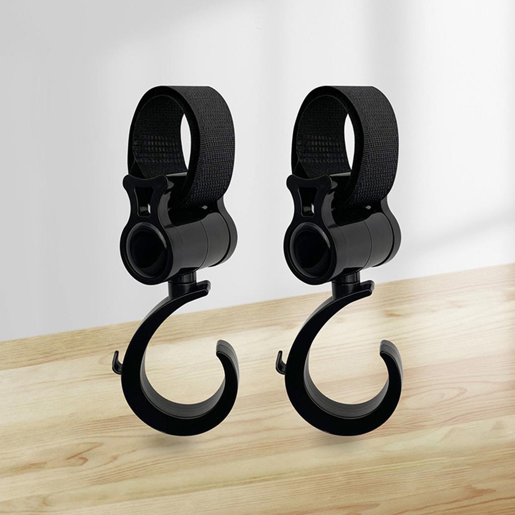 Крючок для детской коляски, для подвешивания сумок с подгузниками, продуктов и многого другого, вращающийся на 360 градусов органайзер для детской тележки, вешалка для коляски, декор