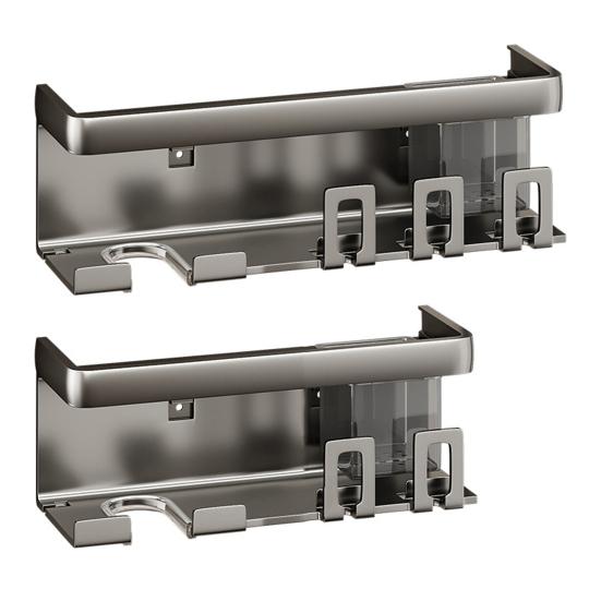 Держатель для фена с органайзером для зубной щетки и зубной пасты. Прочный, выдерживающий нагрузку, простой в установке.