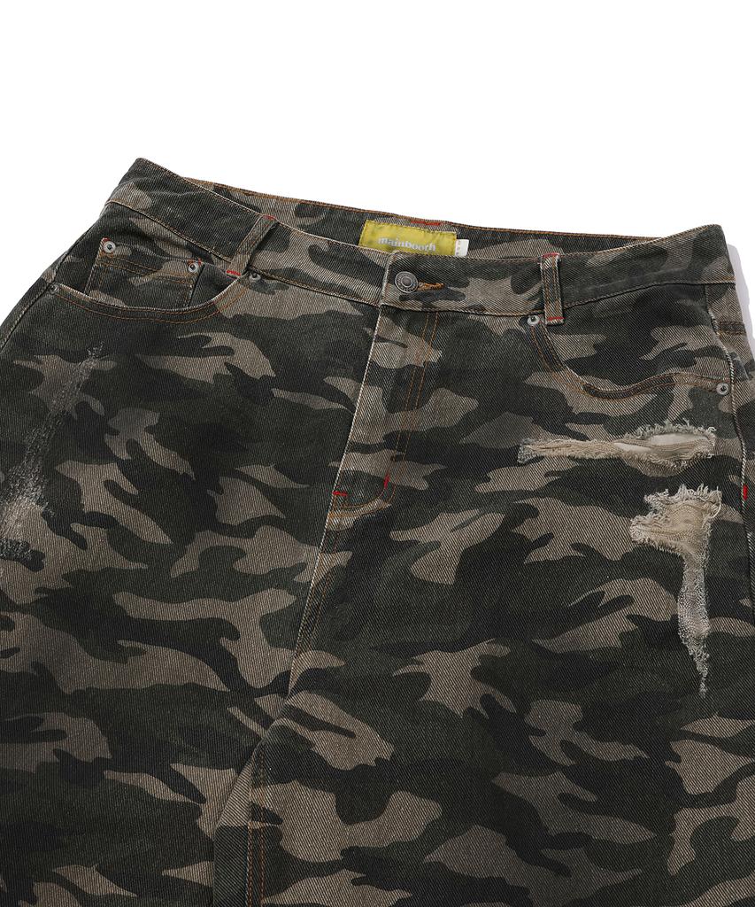 MAINBOOTH Destroyed Camo Pants(Camo)