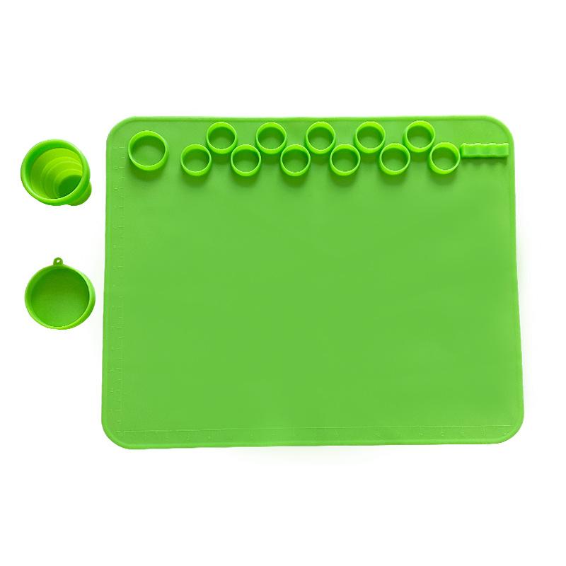 Kid Color Craft Educational Silicone Drawing Mat Washable Easy Clean Non-sticky Graffiti Reuse Pad Non Slip Painting Palette Cup