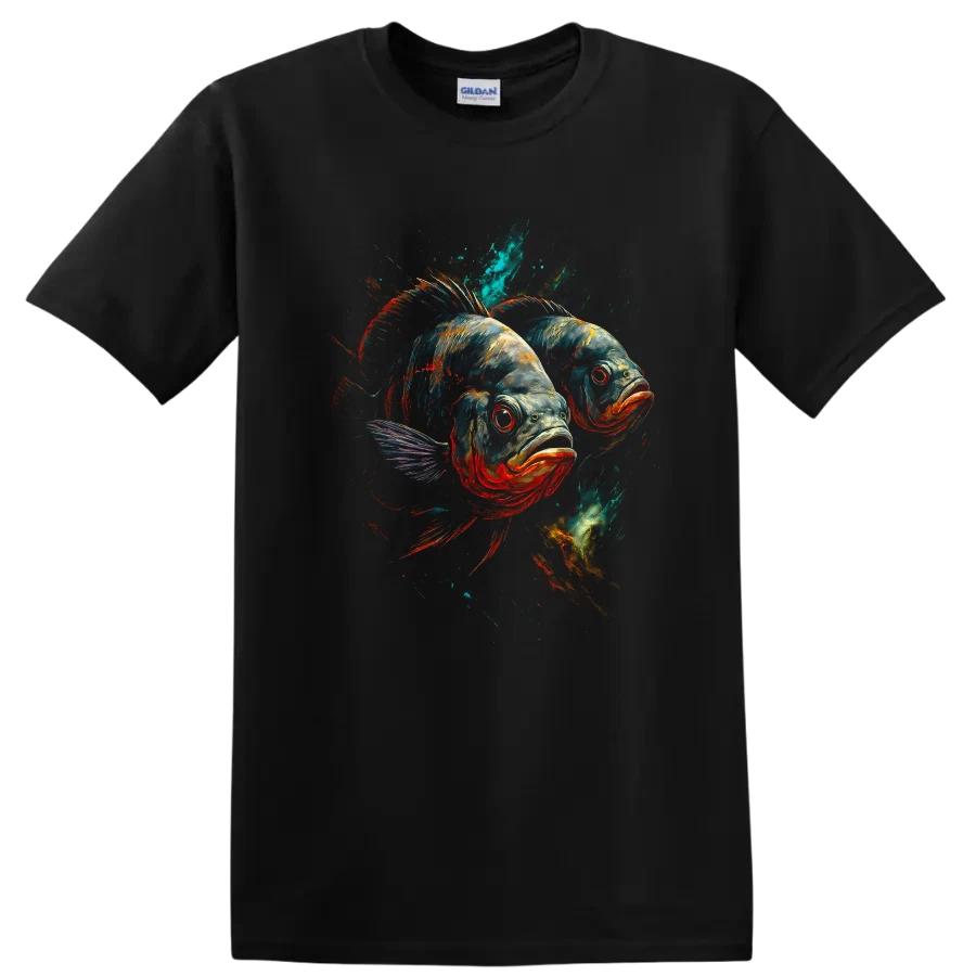 Vibrant Fish Art T Shirt Unique Design for Aquatic Lovers Cool Tee