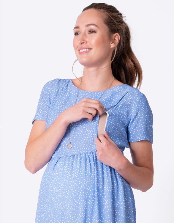 Seraphine GENEVIE Повседневное платье для беременных с синим горошком,