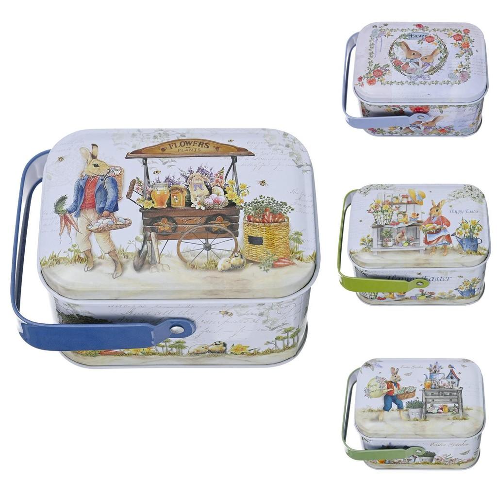 Cheerful Easter Bunny Biscuit Box Stylish Tin For Treats Ideal For Kids Gifts