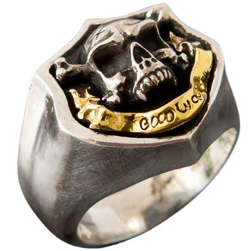 Retro European and American Lucky Skull Ring Punk High-end Sense