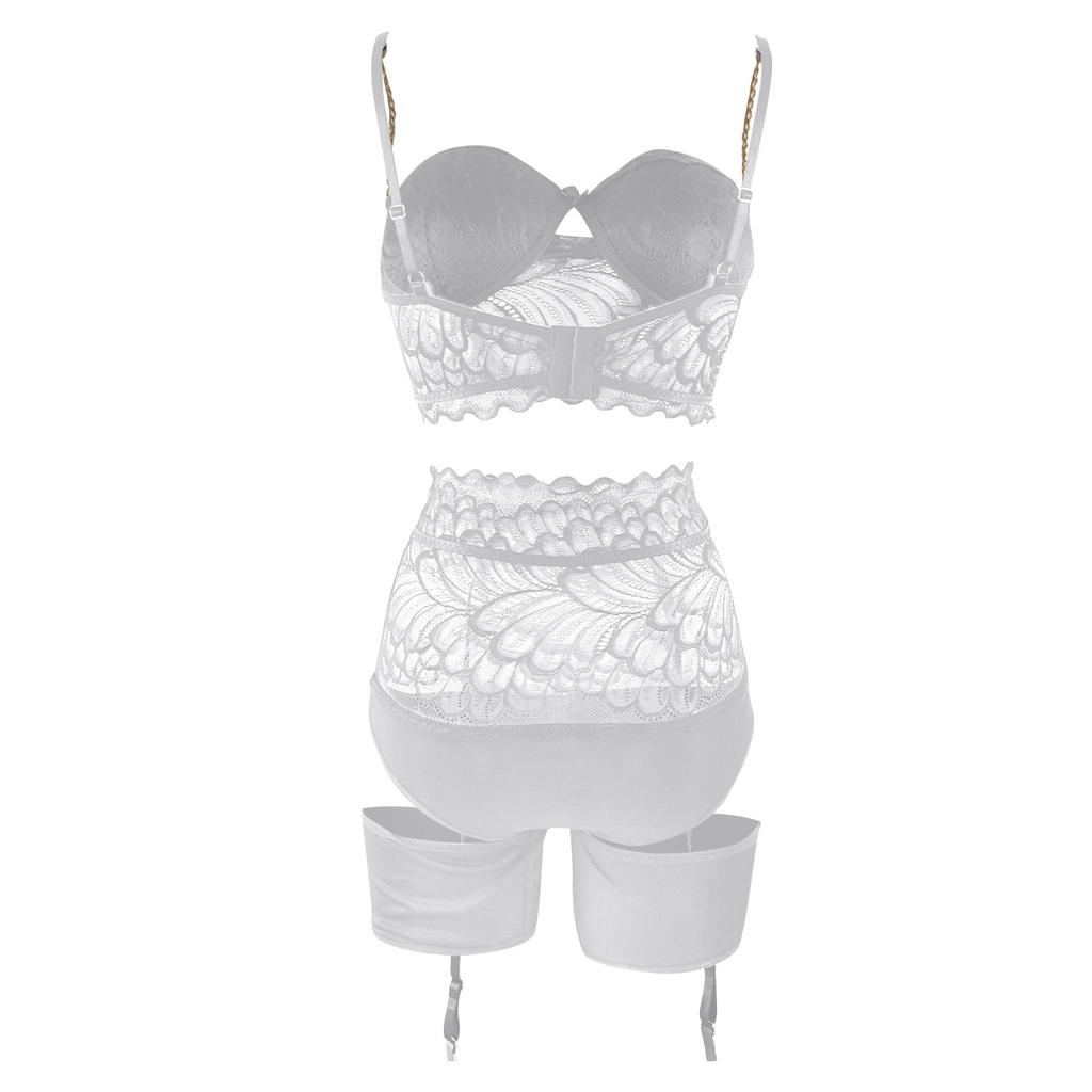 Сексуальное женское белье, сплошной цвет, сексуальный кружевной узор, прозрачная лента, веревочное белье, трехточечный сексуальный костюм