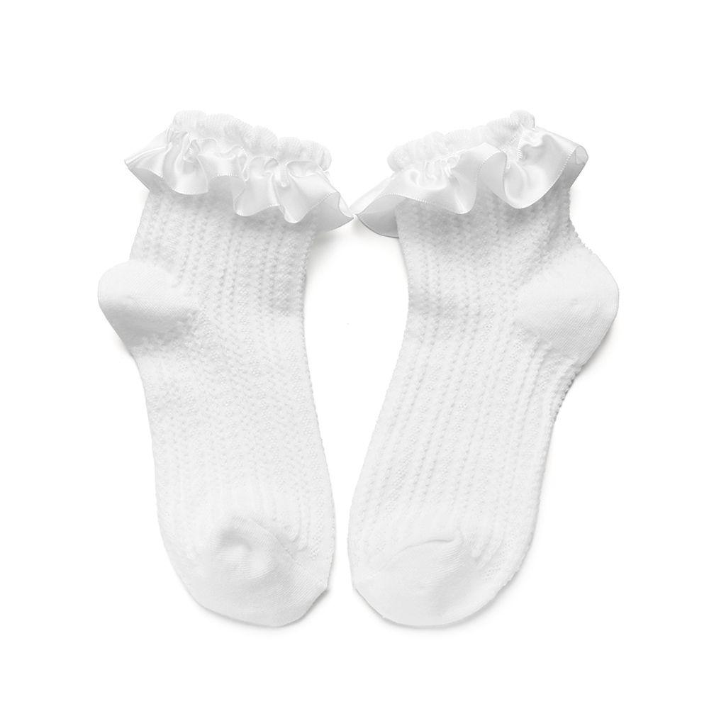 Spring Summer Autumn Flower Socks Lolita Girls Pure Cotton JK Socks White Lace Socks Bowknot Socks