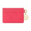 Louis Vuitton Charms Lv Logo Leather Card Holder Women Accessories Strawberry-Pink M28129