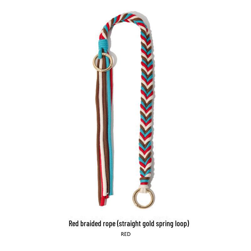 SP-109: Hand-Woven, Creative, Contrasting Color Shoulder Straps for Bags with Spring Rings