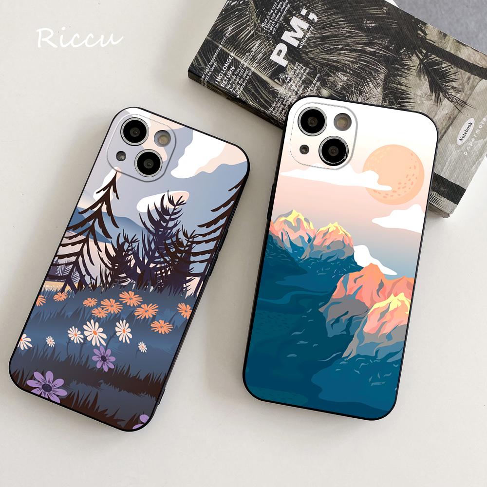 Чехол для телефона с горным пейзажем и пейзажем для iPhone 14 11 12 Pro 8 7Plus SE X Pro 14 MAX 13 MINI XR XS iphone 14, мягкие чехлы для телефонов