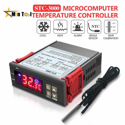 STC-3000 Светодиодный цифровой термостат Контроллер температуры DC 12V 24V AC 110V 220V Регулятор нагрева и охлаждения