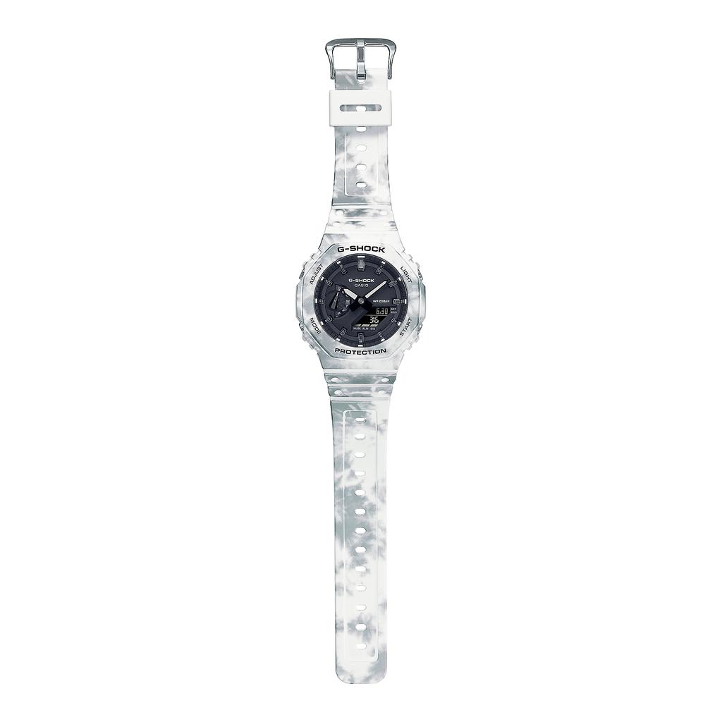 Casio Мужские кварцевые часы GAE-2100GC-7A из смолы, водонепроницаемые 200 м, аналоговые, противоударные