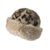 Winter Hat Leopard Print Thickened Warm Plush Hat Cold-proof Windproof Headwear Cold Weather Accessory