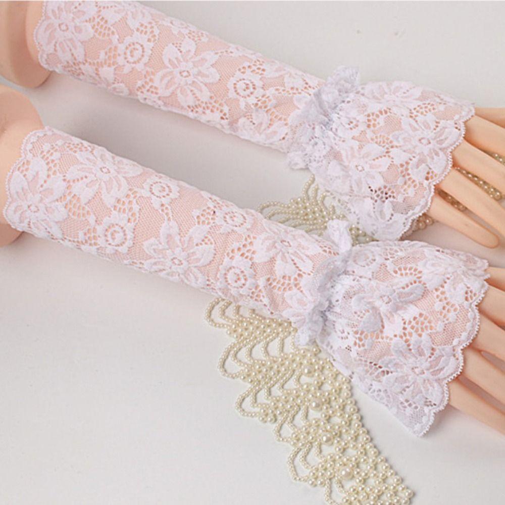 Свитер Декоративная крышка шрама Искусственные рукава Съемные манжеты на рукавах Оборки Рукава до локтя Кружевные манжеты