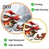 Cute Animal Window Ornaments Christmas Static Sticker, Decorative Reusable Redbreast Decal, PVC Festive Winter Seasonal Holiday Cling for Home