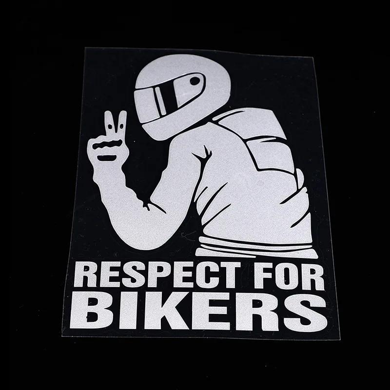 Motorcycle Reflector Sticker Decal Waterproof Helmet Reflective Stickers Motorcycle Car Red Respect for Bikers Vinyl 3D Stickers