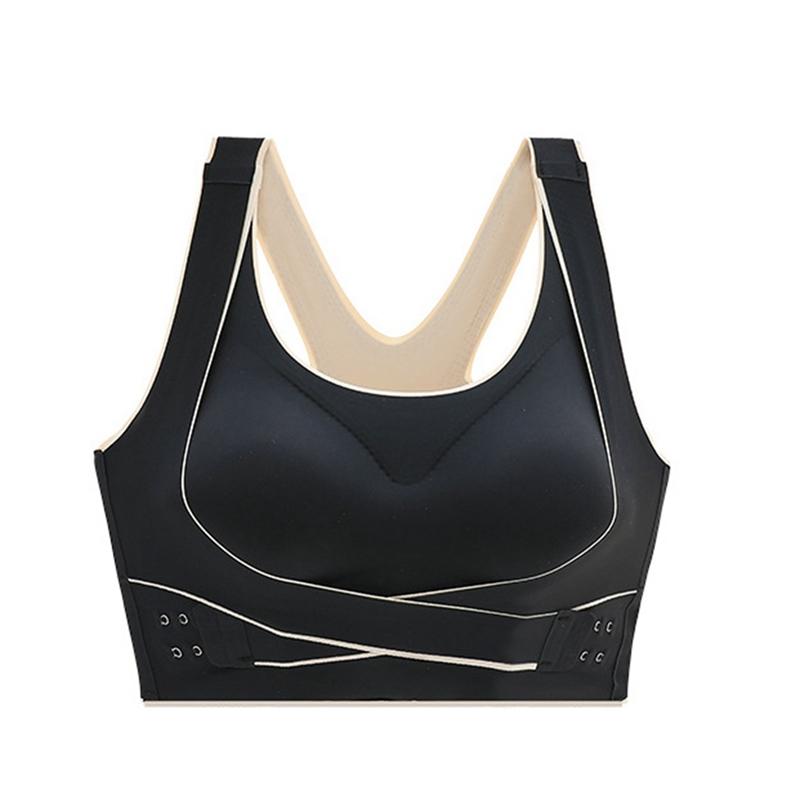 Женский невидимый передний крест с застежкой, противоударный спортивный бюстгальтер для йоги, красивый повседневный бюстгальтер без косточек для фитнеса с перекрестной застежкой сзади