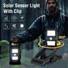 Clip On Solar Lights 360 Degree Rotatable Solar Fence Light Waterproof Energy-Efficient Motion Sensor Clip Lamp For Camping