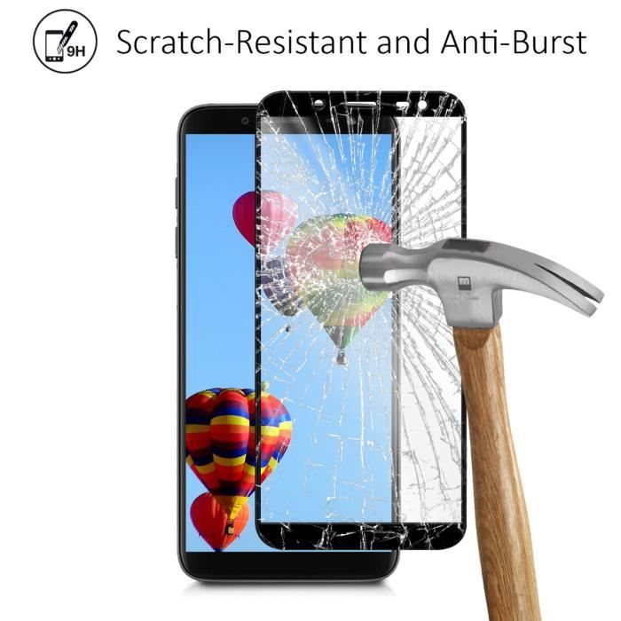 Film de protection - kalibri - Samsung Galaxy J6 - Verre trempé 9H - Pliable - Noir