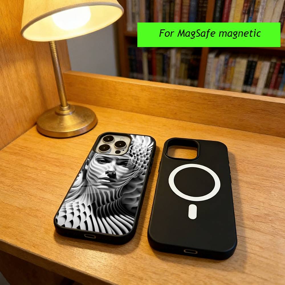 Trippy Body Art Phone Case For iPhone17,16,15,14,13,12,11 Plus,Pro Magnetic For Magsafe Wireless Charging