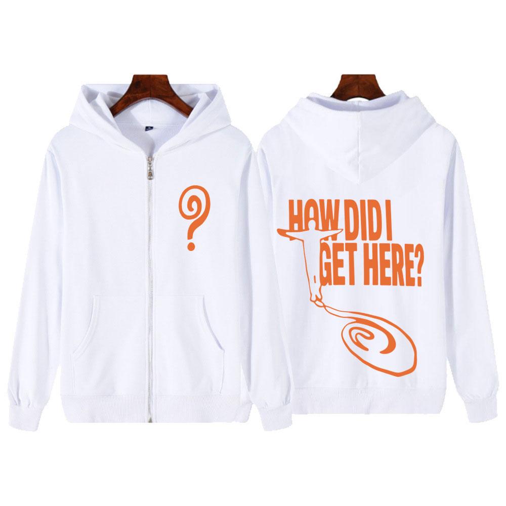 Singer Louis Tomlon How Did I Get Here Tour Print Zipper Hoodie Men Fashion Jacket Loose Casual Hip-hop Zip Up Jackets