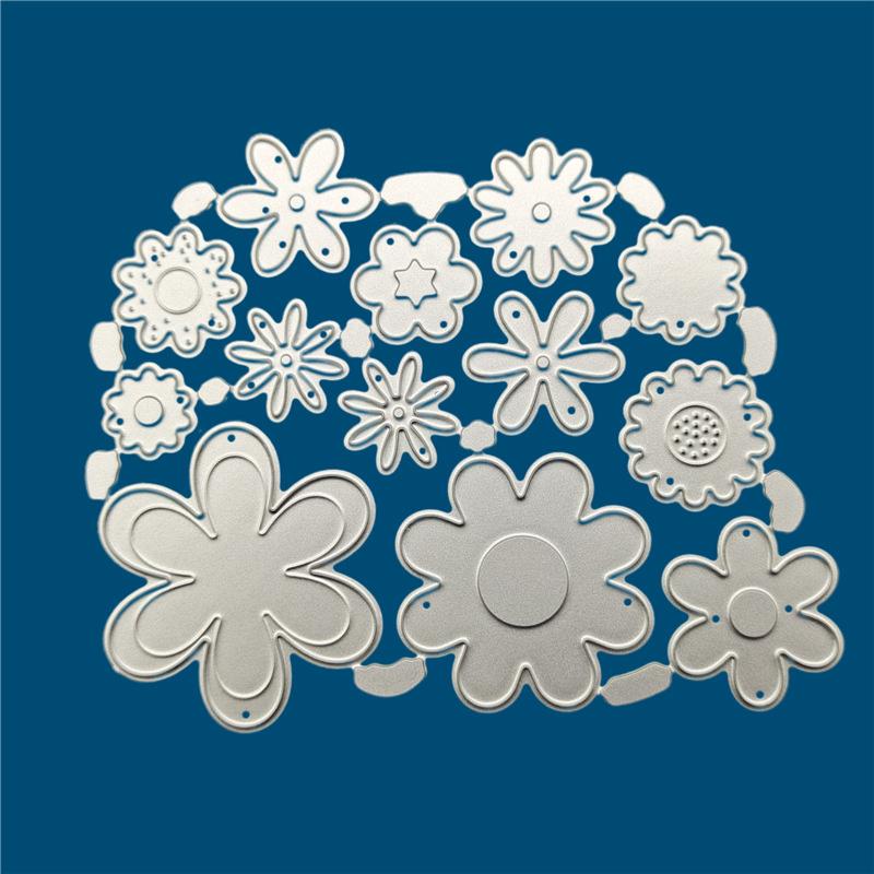 Множество маленьких цветов собираются вместе, металлический трафарет для тиснения, вырубные штампы для Diy, скрапбукинг, бумажные штампы для тиснения карт, ремесленный декор