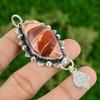 Sterling Silver Marquise Natural Red Snakeskin Jasper Wife New Pendant Jewelry