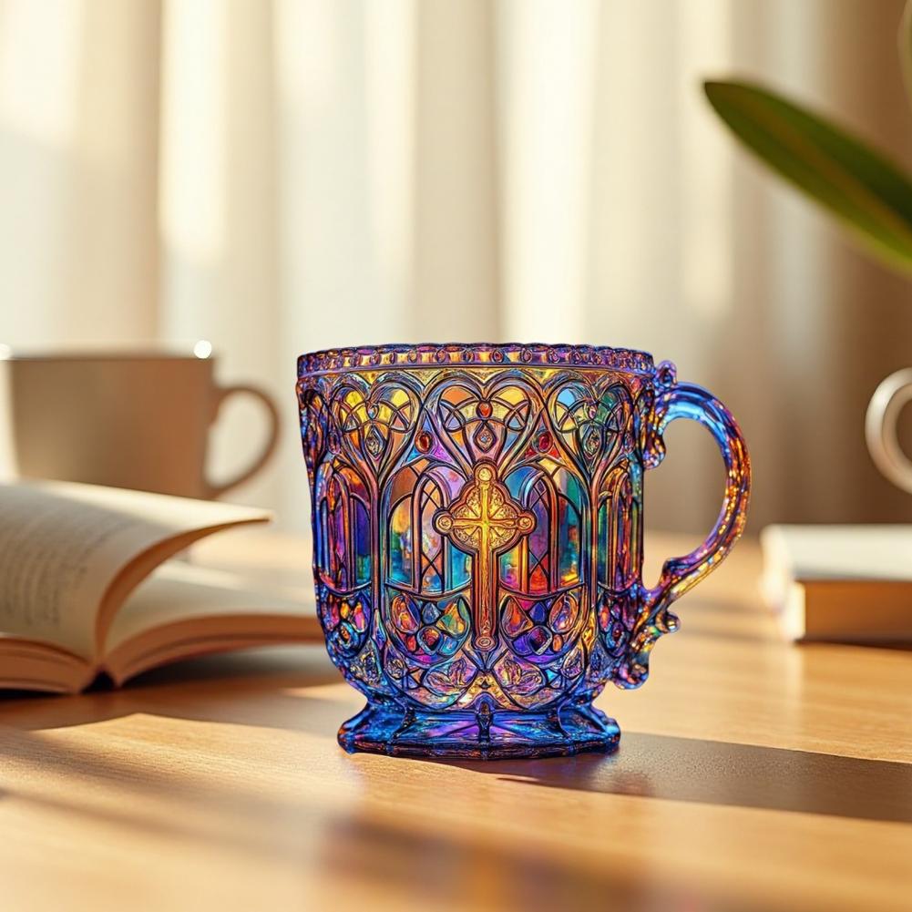 Набор чашек для кофе Цветные церковные чашки для христианских подарков Верные друзья Ручная работа 400 мл Кофейные кружки с крестом с религиозным искусством