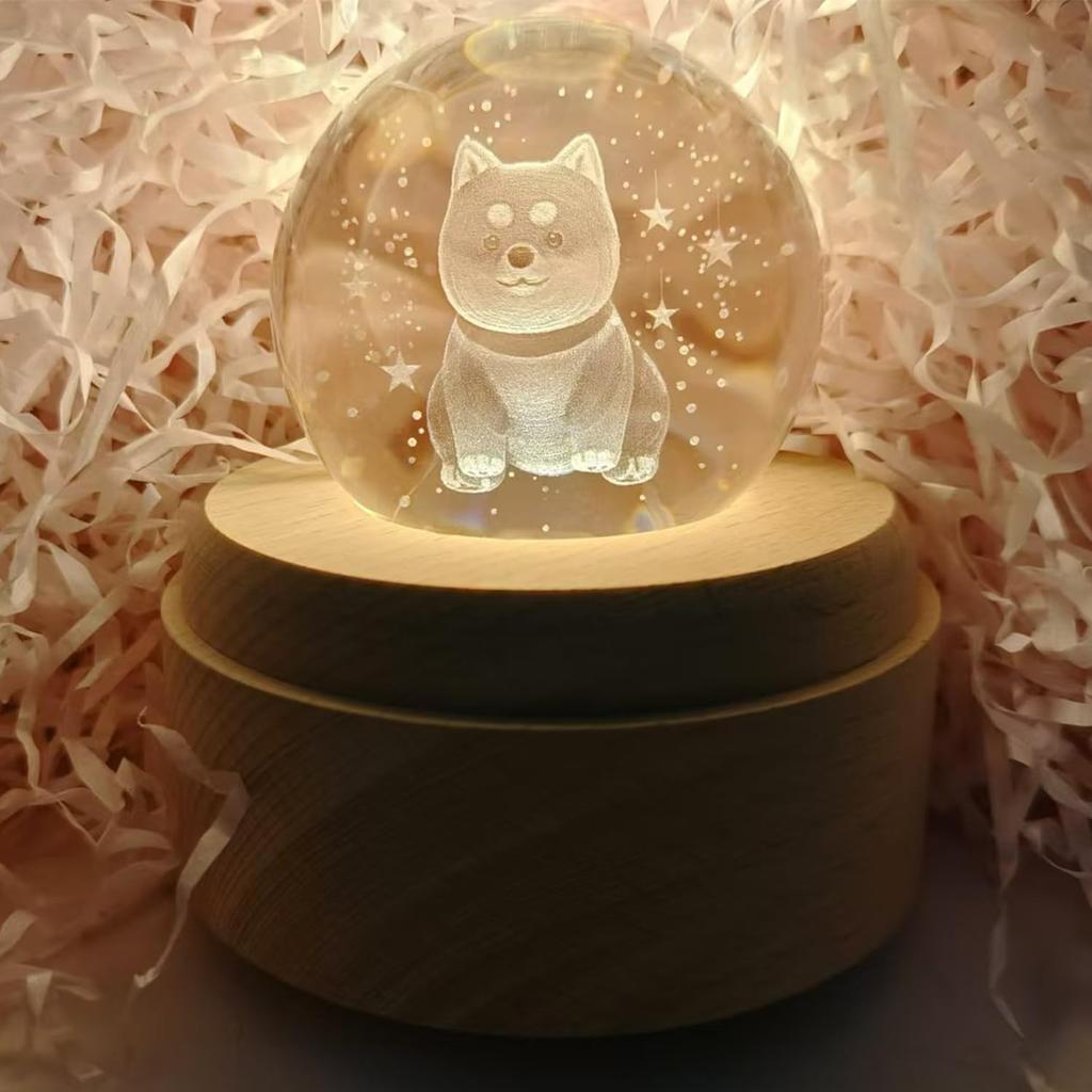 Authentic Music Box with Gift Popular Gift for and Features Crystal LED Ambient USB Projection Wooden Bedside Romantic Soothing Perfect for and