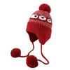 Fair Island Vintage Ski Wool Cap Women's Winter Thickened Warm Ear Protector Hat Northeast Ski Hairball Knitted Hat