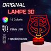Lampe De Chevet 3D LED Rugby Stade Toulousain, Veilleuse Changement De Couleurs, Lampe Tactile Bureau Chambre, Ambiance