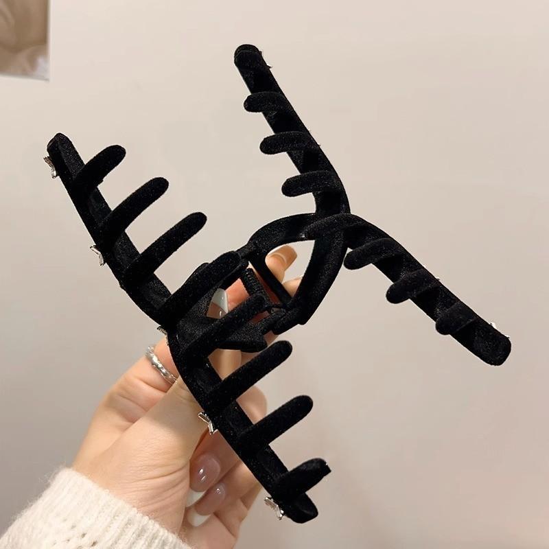 Ретро флокирующая заколка для волос со звездой, женские винтажные большие пластинчатые заколки для волос, заколки в виде акулы, головной убор для женщин, аксессуары для волос