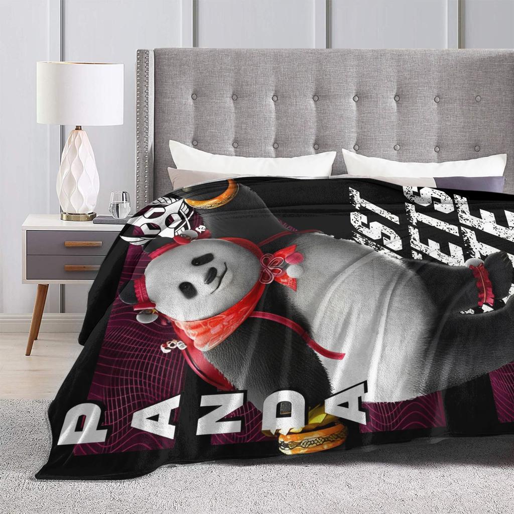 Panda Tekken 8 Gaming Blanket Flannel Novelty Breathable Throw Blankets for Bedspread Autumn/Winter,