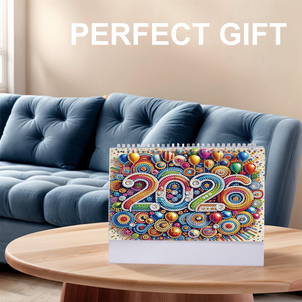 2026 Calendar DIY Diamond Painting Art Kit Diamond Painting Calendar Set DIY Diamond Art Desk Calendar for Home Office