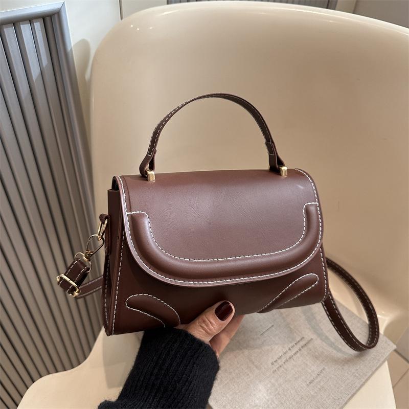 Crossbody Bag PU Leather Solid Color Shoulder Bag for Women Handbag Trendy Satchel Purse for Work Travel CLE