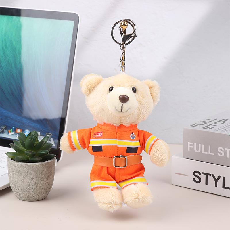 Дорожная полиция Маленький медведь панда плюшевые игрушки брелок полиция пожарные животные брелок кулон автомобиль рюкзак подвески сумка декор подарки