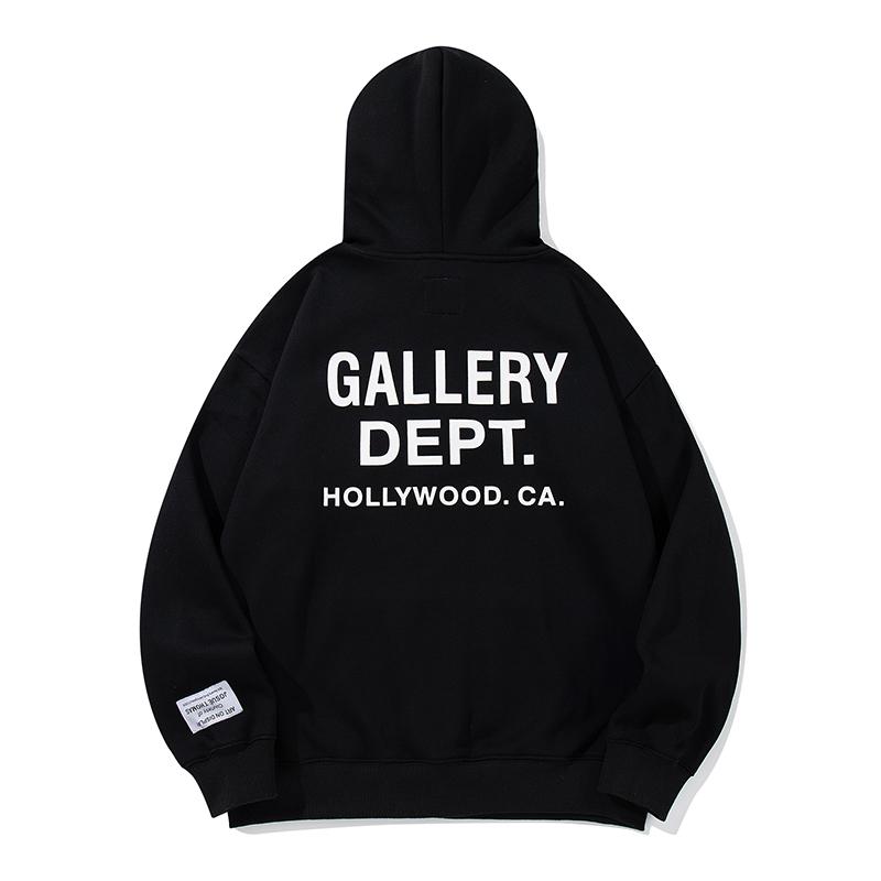 Unisex Gallery Dept Letter Print Hoodie Front Back Graphic Drawstring Pocket Oversized Streetwear Pullover