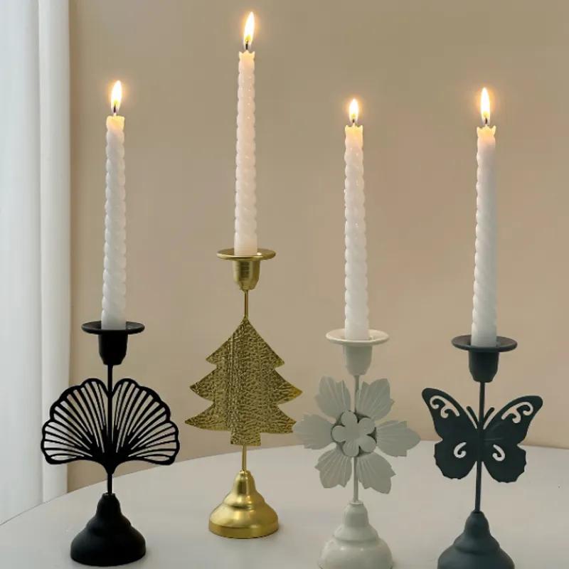 Candlestick Light Luxury Style Romantic Table Decoration Retro Candlelight Dinner Props Simple Decoration Candlestick Ornament Party Decoration
