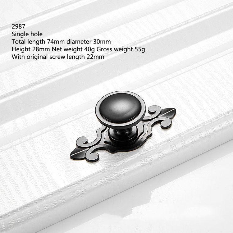 Black Handle American Style Modern Pull Antique Handles and Knobs Drawer Furniture Kitchen Cabinet