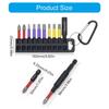 10Pcs Industrial Strength Screwdriver Bit Support Steel Construction Magnetic Extension Rod Storage Rack Carabiner Ready