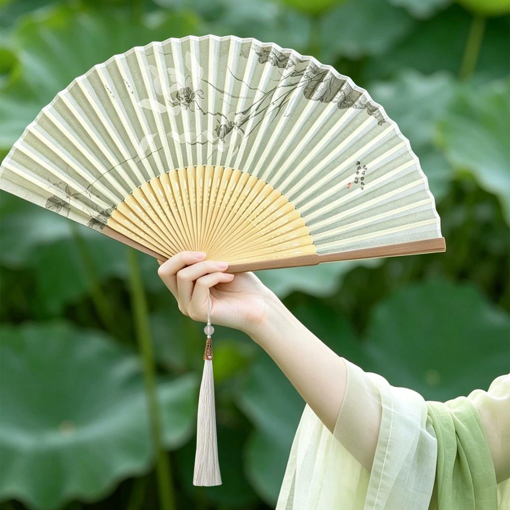 Ancient-Style Bamboo Fan, Suitable for Hanfu and Cheongsam Outfits, Portable and Artistic Small Fan for Photography, Gift-Giving, Summer Cooling, and
