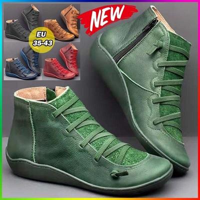 Женские модные зимние кожаные повседневные ботинки большого размера, мягкая плоская подошва