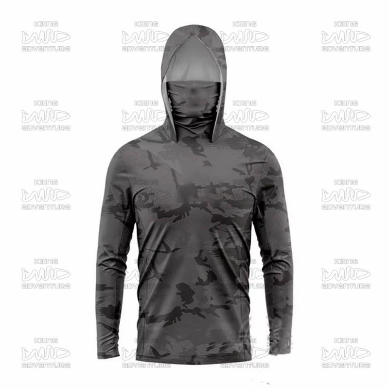 Mens Quick-Dry UV Protection Fishing Shirt Long Sleeve Mesh Ventilation Performance Top Outdoor Sports Cycling