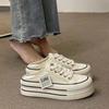 Baotou Half Slippers Women's Summer Wear New Women's Heelless Lazy Canvas Shoes Platform Casual Cool Slippers