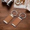 [5 Pieces Wooden Keychain] 5 Pieces Blank Wooden Label Metal Keychain, DIY Logo Wooden Keychain Laser Engraved Wooden Keychain
