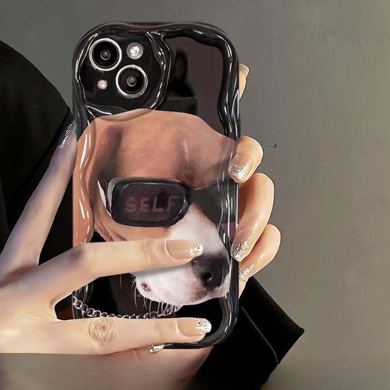 Подходит для чехла для мобильного телефона Apple 14promax, парный, для iPhone 13, милый и крутой, с солнцезащитными очками, кошка и собака, 11/12 Mini, противоударный